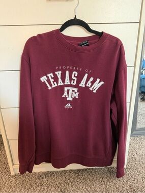adidas Texas A&M Maroon Crewneck Sweatshirt